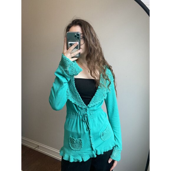 Nanette Lapore Sweaters - Teal Green Nanette Lapore Cardigan Size Large